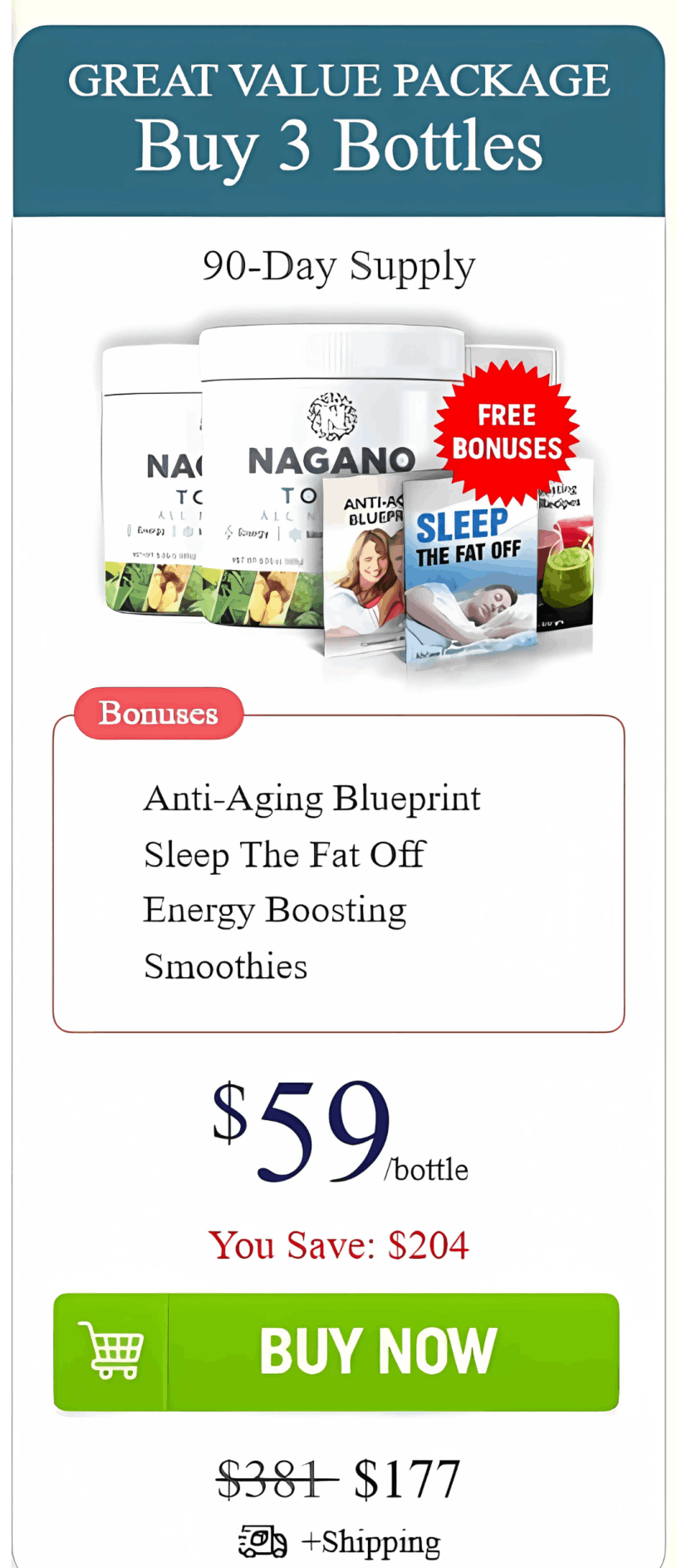 Nagano Tonic 3 bottle